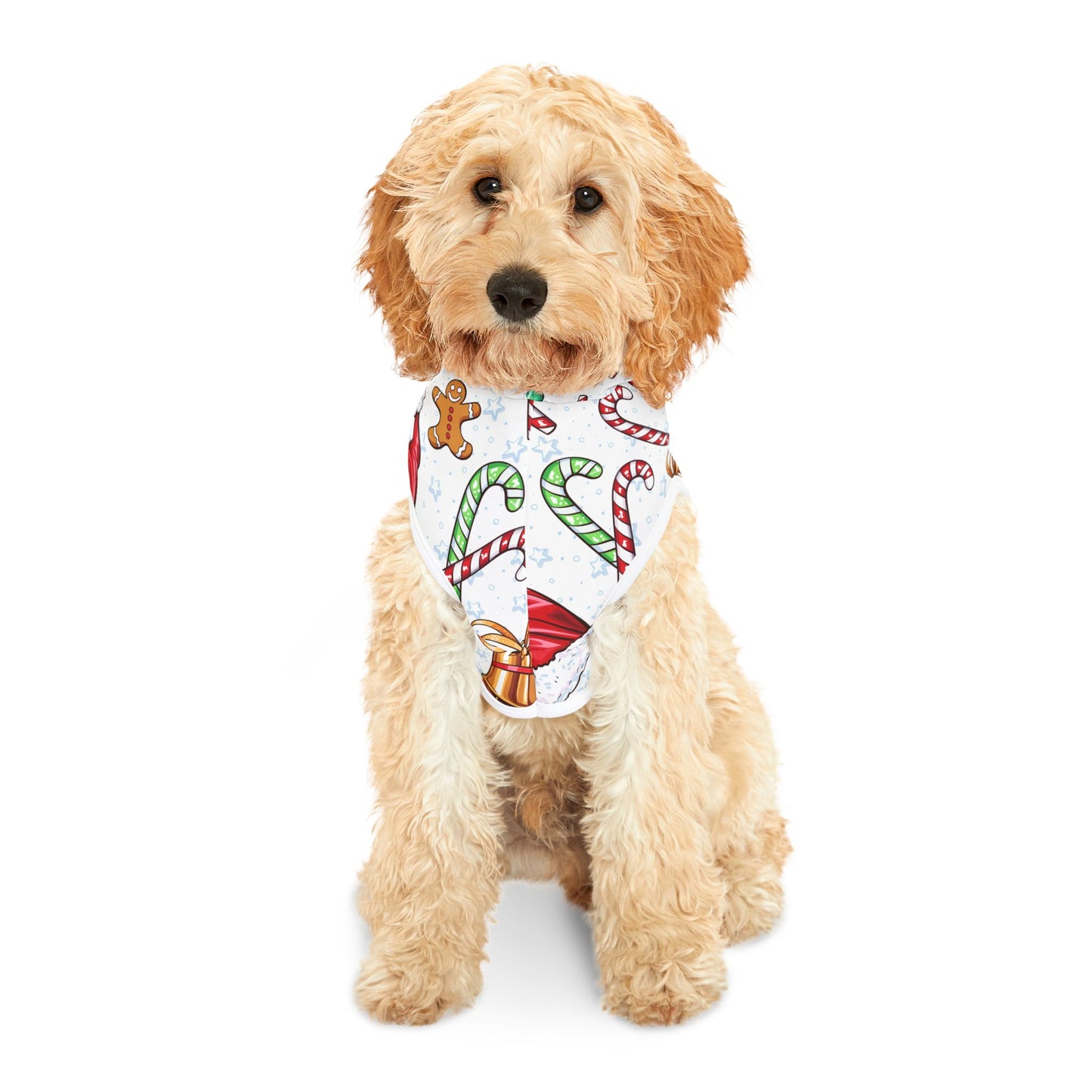 Christmas Pet Hoodie — Festive Candy Cane, Gingerbread & Santa Hat Design