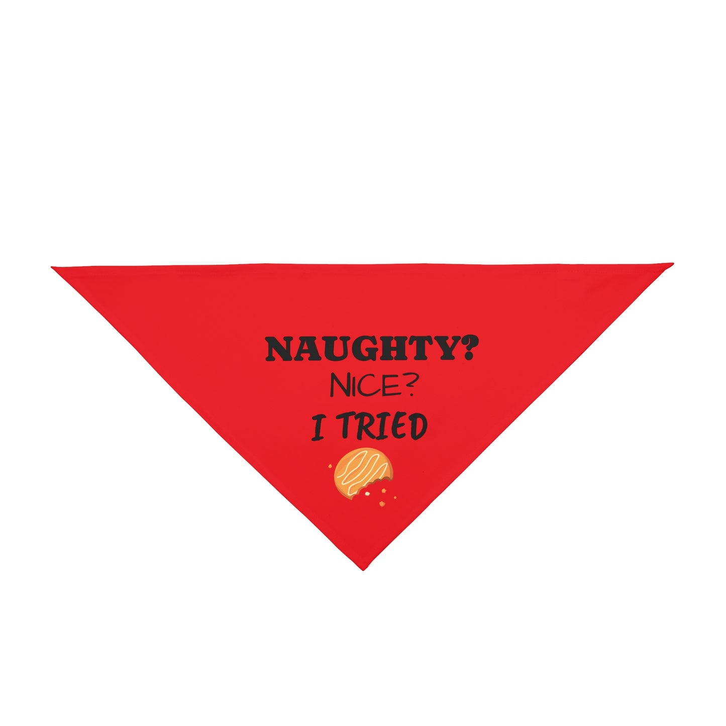 Naughty? Nice? I Tried Pet Bandana - Funny Holiday Dog Bandana with Cookie Graphic