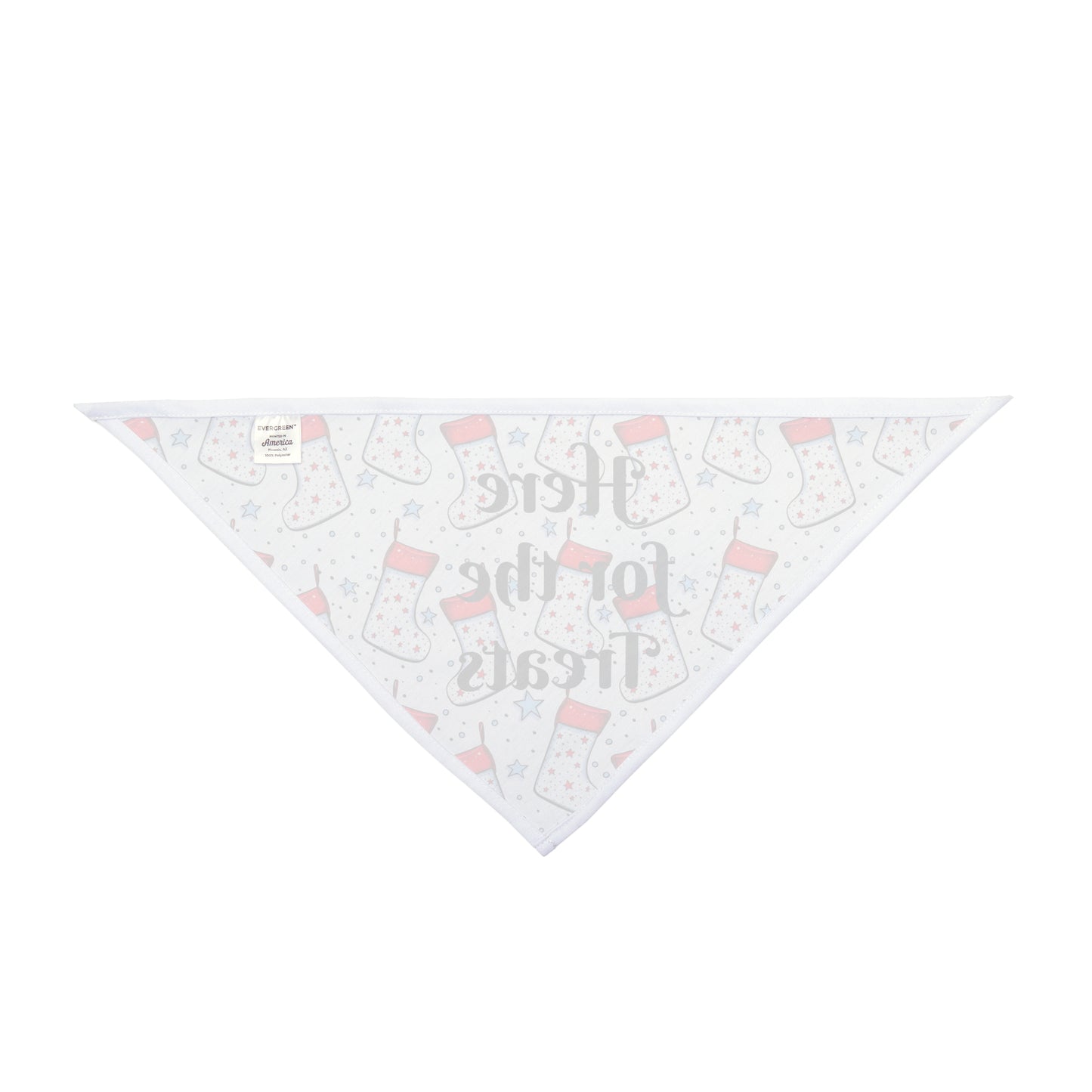 Pet Bandana — “Here for the Treats” Christmas Stocking Print Dog Bandana