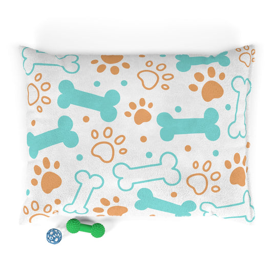 Plush Paw & Bone Pet Bed — Soft Cozy Dog & Cat Cushion