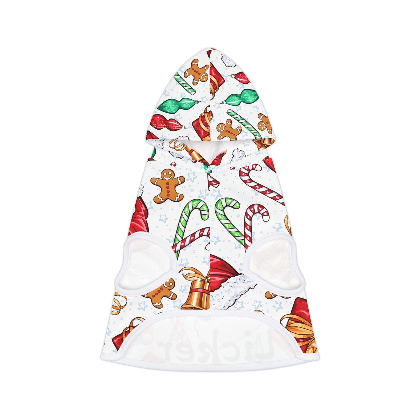 Christmas Pet Hoodie — Festive Candy Cane, Gingerbread & Santa Hat Design
